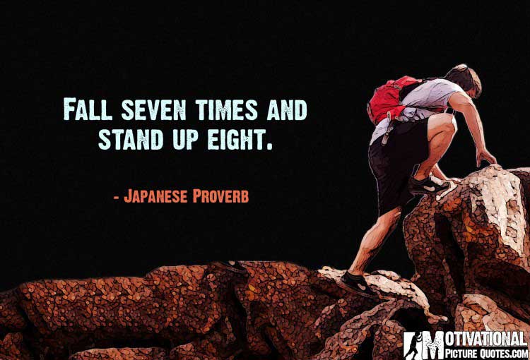 Japanese Proverb on perseverance
