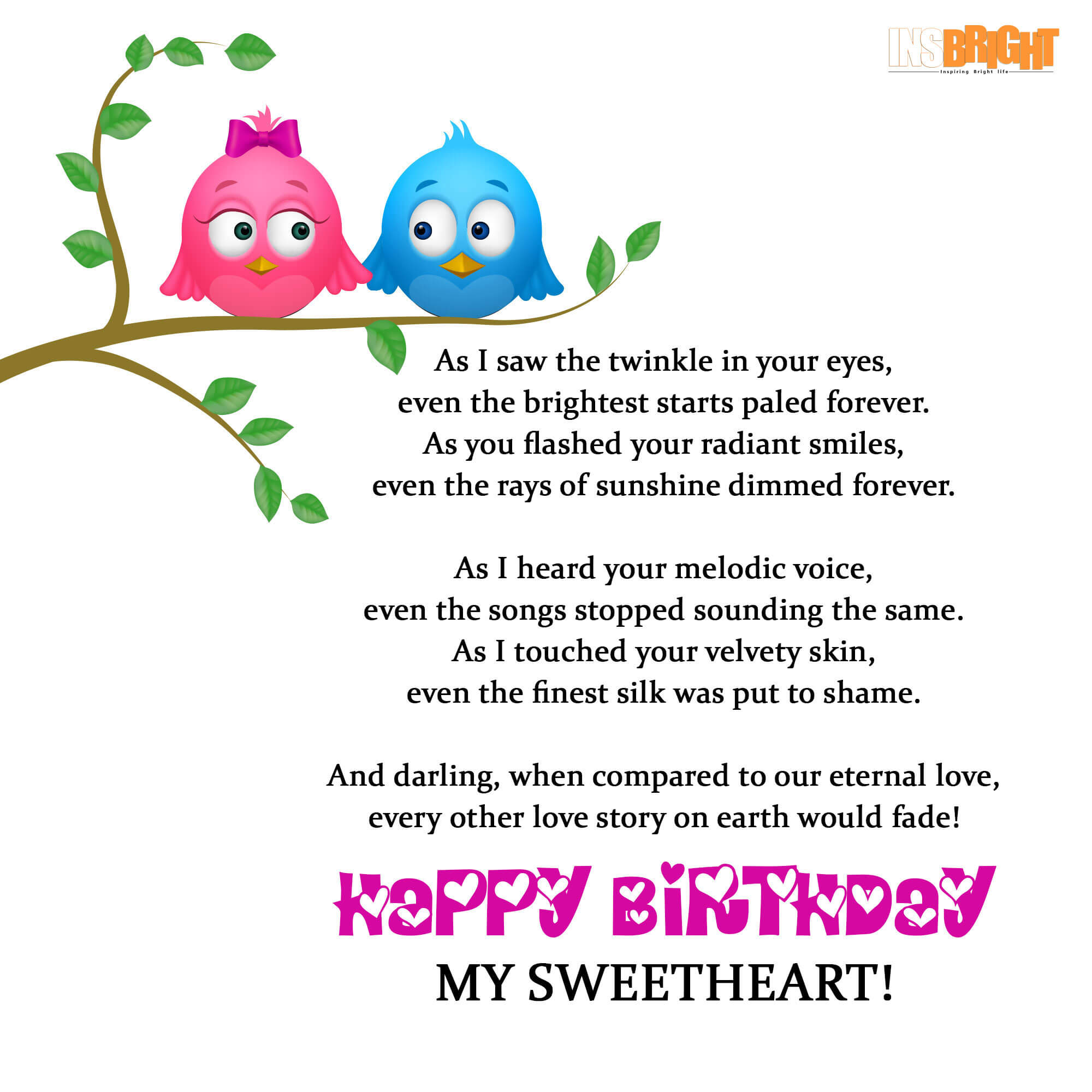 10+ Romantic Happy Birthday Poems For Wife With Love From Husband | Short Birthday  Poems For Her | Insbright