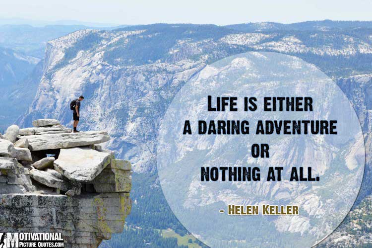 motivational risk taking quotes by Helen Keller